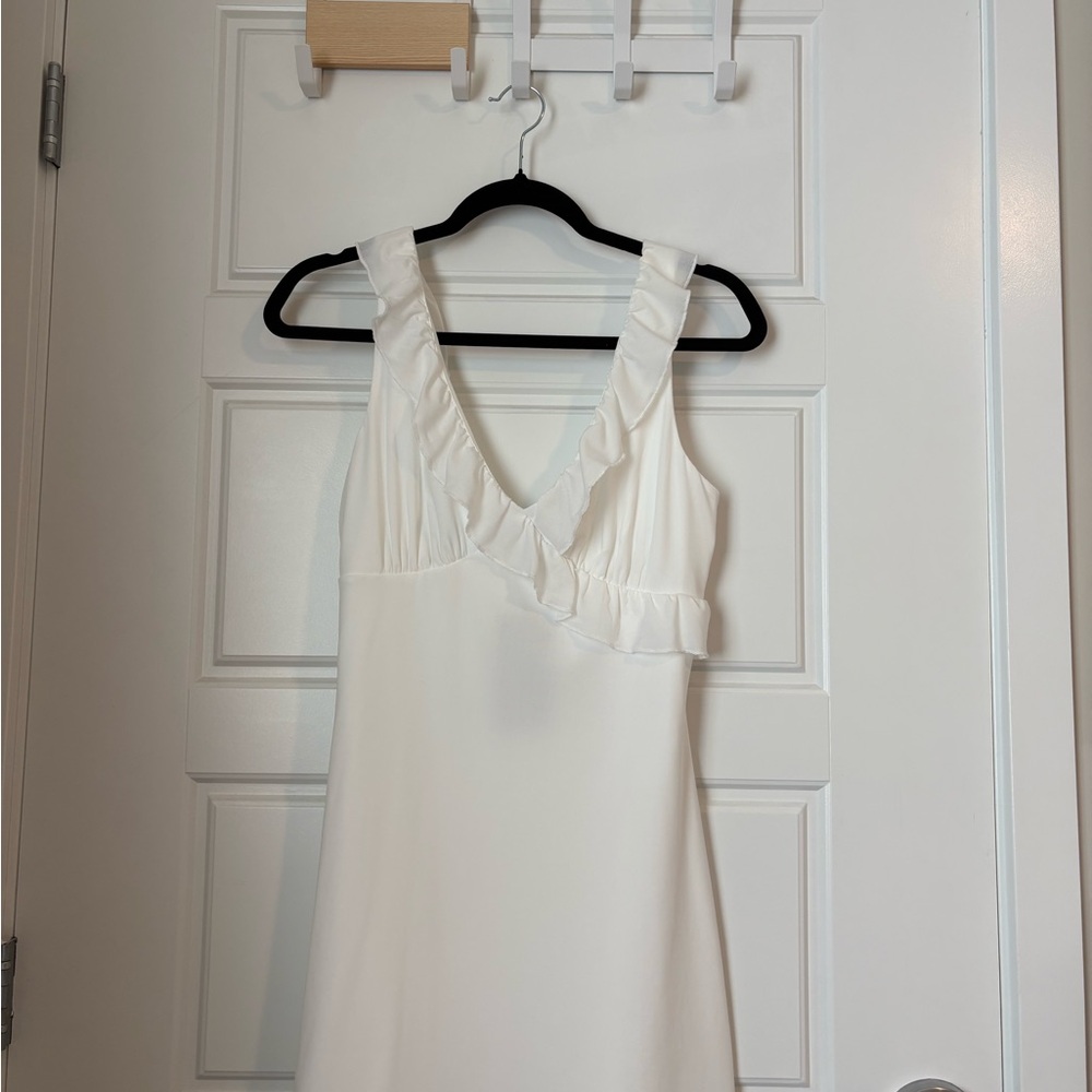 Elegant White Ruffle Dress